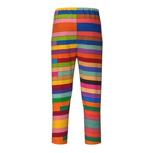 Pajama Pants Pajama Bottoms with Elastic Waistband Sleepwear Lounge Pants, Colorful Wood2
