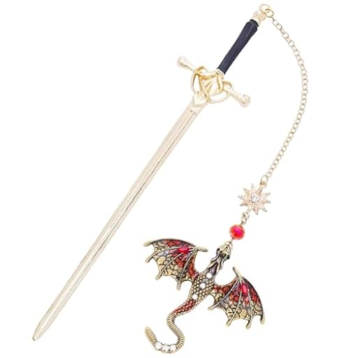 Marcapáginas Metal, Dragón Marcapaginas Punto De Libro Con Colgante De Piedras Preciosas, Personalizar Espada Bookmark, Para Profesores, Estudiantes, Amantes De Los Libros - Rojo | Ya disponible en tu tienda friki favorita! En mundofriki.es!