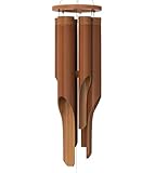 Nalulu Classic Bamboo Wind Chimes - Outside Outdoor Wood Wooden Windchimes, Medium, Handcrafted with Calming Deep Tones, Ideal Home Decor or Gift for Any Occasion