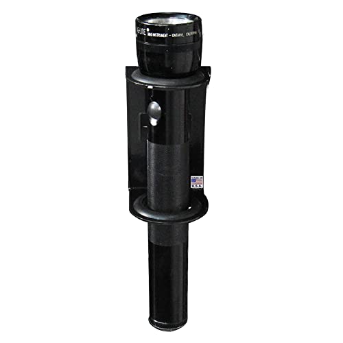 Pit Posse 460BK Flashlight Hanger Holder Wall Mount - Made in USA - Aluminum Cabinet Shop Garage Enclosed Race Car Trailer Accessory (Black)