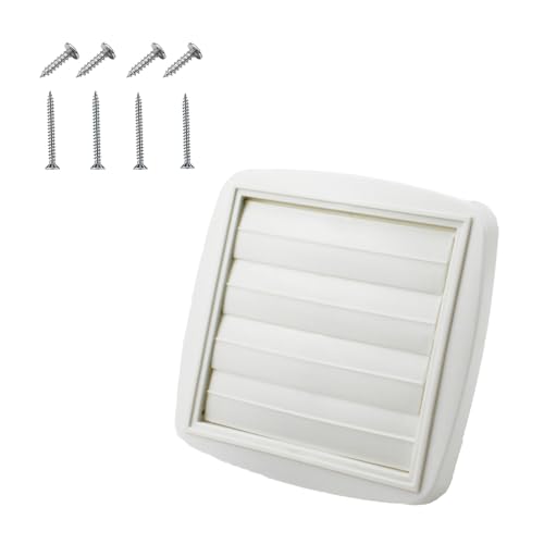 Amonk Adjustable Dryer Vent Cover Outside 4 to 5 to 6 Plastic Louvered Outdoor Dryer Vent Covers for Wall Airflow Vent Dryer Cover with 8 Screws White