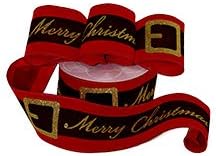 2 1/2 X 10 Yards Merry Christmas Script Ribbon