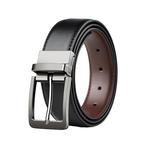 Men's Genuine Leather Needle Buckle Double-sided Belt, Men's Young People's Business Jeans Belt,