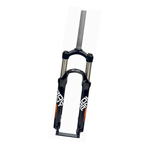 LHHL MTB Gabel 24 Zoll Fahrrad Federgabel Federweg 100mm Mechanische Gabel 1 1/8 Straight Tube Manueller Lockout Scheibenbremse Front Fork QR 9mm (Color : Black orange, Size : 24')