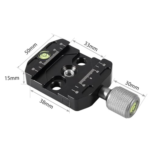 WANGCL Schnellwechselklemme für 50 mm Universal-Schnellwechselplatte für Arca Swiss aus Metall mit Stativkopf Schnellwechselklemme mit Blasenlibelle