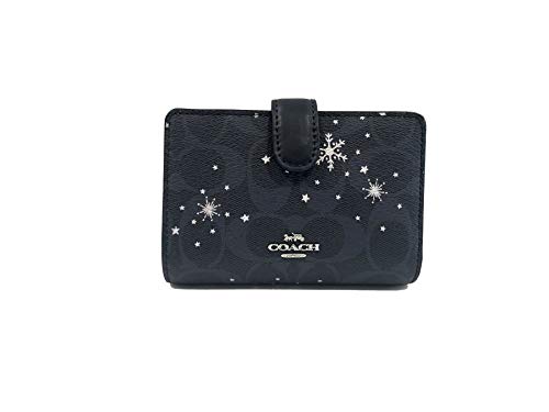 Coach Women's Corner Zip Leather Wallet (SV/Midnight Multi)