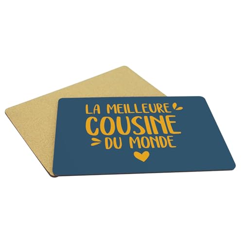 Napperons bleu lot de 4 sets de table en liège souples famille - 5
