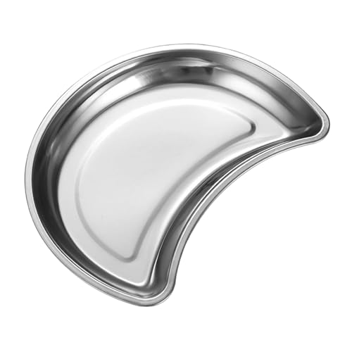 DimyFew Bandeja Acero Inoxidable Bandeja para Bocadillos Plato para Queso Inspiración Moderna Adecuada para Cena Hogar Fiesta Decoración, Plata, Individual