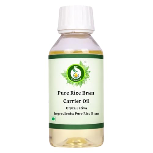 R V Essential Puro Salvado de Arroz del aceite del portador 100ml (3.38 oz)- Oryza sativa (100% puro y natural Fría presionado) Pure Rice Bran Carrier Oil