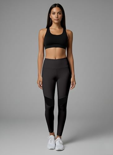 Image of Mehrang Gym wear Mesh Legging Workout Pants with Side Pocket /Stretchable Tights /Highwaist Sports Fitness Yoga Track Pants for Women Leggings for Gym