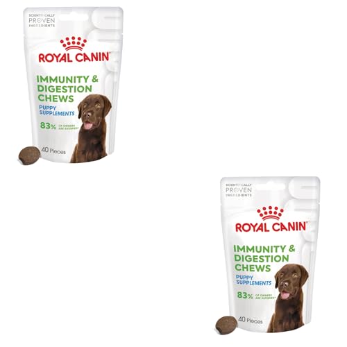 ROYAL CANIN Immunity & Digestion Chews Puppy Supplements | Pack Double | 2 x 100 g | Complément Alimentaire pour Chiots | pour Soutenir la Digestion et Les...
