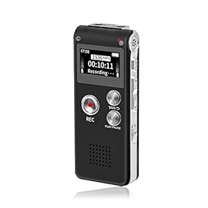 Fikyra 32GB Digital Voice Recorder (Dictaphone),rechargeable USB 30 Hours of Continuous Use Recording, digital audio and MP3 player,for to use meetings/interviews/lectures/class(black)