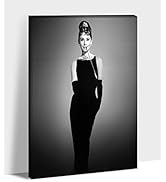 Audrey Hepburn Wall Art Framed - Black and White Audrey Hepburn Poster Framed Wall Decor, Vogue W...
