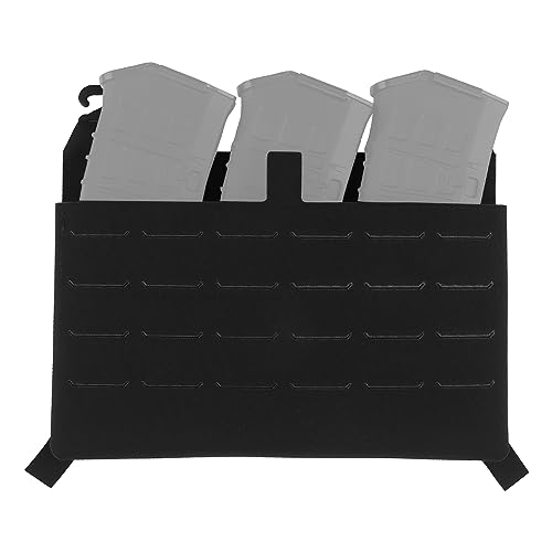 Peminkoo Panel Frontal de Equipo de Pecho táctico V5 PC, Placa Frontal de Chaleco con Bolsa de Cargador incorporada, chasis de Combate Molle, Accesorios Militares para Airsoft (Black)