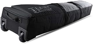 Element Equipment Wheeled Padded Ski Bag Ultimate Double - Premium High End Double Roller Travel Bag 195 Grey Ripstop