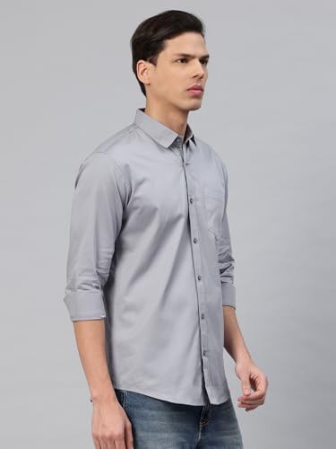 Image of Majestic Man Men's Cotton Slim Fit Solid Casual Shirt