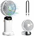 Drumstone 10 𝒀𝒆𝒂𝒓𝒔 𝑾𝒂𝒓𝒓𝒂𝒏𝒕𝒚 Portable Handheld Mini Fan –5000mAh USB Rechargeable Personal Fan with 5 Cooling Levels,Ultra-Quiet 20dB Motor,Lightweight Travel Fan with Stand & Neck-Hanging gallery image