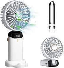 Drumstone 10 𝒀𝒆𝒂𝒓𝒔 𝑾𝒂𝒓𝒓𝒂𝒏𝒕𝒚 Portable Handheld Mini Fan –5000mAh USB Rechargeable Personal Fan with 5 Cooling Levels,Ultra-Quiet 20dB Motor,Lightweight Travel Fan with Stand & Neck-Hanging