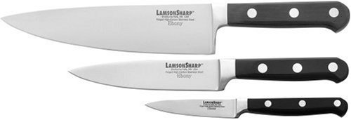 Lamson Walnut Forged 3-Pc Chef's Knife Set #TOP8