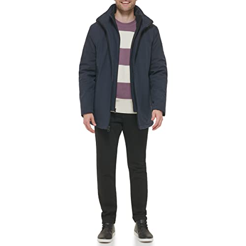 Image of Calvin Klein Men's Hooded Performance Soft Shell Jacket with Bib