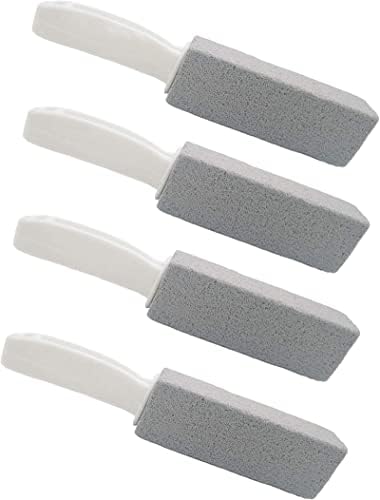 Comfun Pumice Stone for Cleaning Toilet Bowl with Handle, Pumice Stick Pumice Scouring Pad for Cleaning, 4 Pack