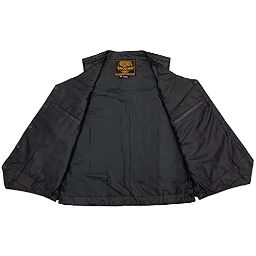 Milwaukee Leather SH1315 Colete masculino clássico de couro preto com renda lateral - 62