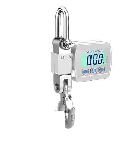 Edede 500Kg Silver Digital Crane Scale, Backlight Scale Hook Duty Change Scale Scales 500Kg/300Kg Crane Hanging Scale Crane Digital Industrial Unit Portable Heavy(500Kg Silver)