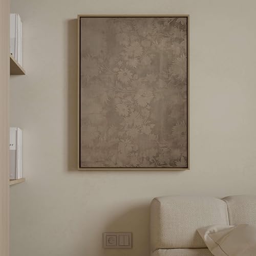 Tableau mural vintage marron à motifs floraux XINBAO toile 50x75cm