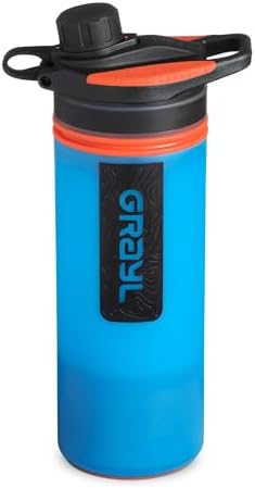 GRAYL GeoPress 24 oz Water Purifier & Water Filter Bottle, Bali Blue