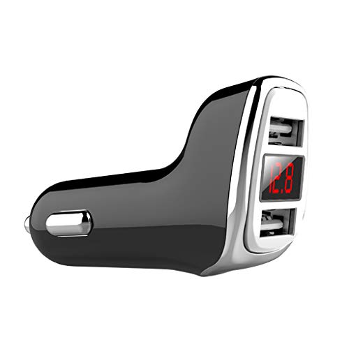 LLAni 3.1A Dual USB Car Charger Quick Charge Adapter Current Voltage Display for Phone