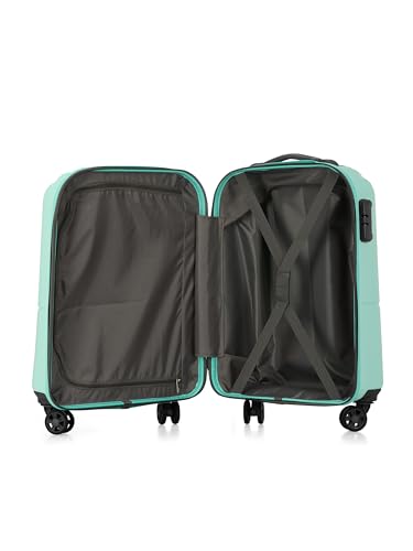 Image of Genie Palm Plus 55cm Trolley Bag, Hard Side 8 Wheel Carry on Luggage - Fresh Mint, Travel Bag for Women