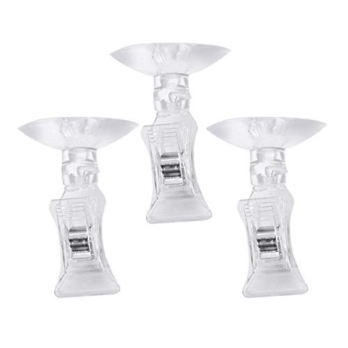 UKCOCO Suction Cups Clips- 3pcs Veggie Seaweed Aquarium Fish Tank Suction Holders Cup Clip Feed Holder Feeding Tool for Fish Tank Aquarium Accessories Tubing Clear Holders Clips Clamps