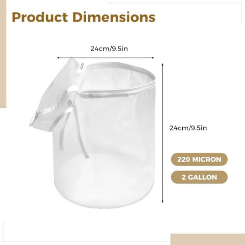 YOFAPA Bubble Bag, 2 Gallone 220 Mikron Bubble Mesh Bags, All Mash Bubble Hasch Bags, Essenz Extraction Beutel Kit für Kräuterextraktion und Produktion Saftgewinnun Wein Marmelade