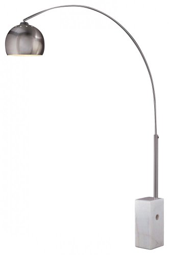 George Kovacs P054-084 George's Reading Room LED Arc Floor Lamp, Brushed Nickel