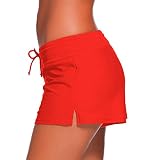 Alex Vando Damen-Bademode, Badehose, Strandshorts - Orange - X-Large