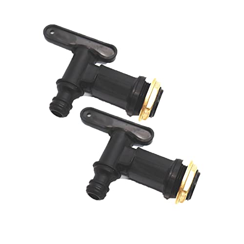 Bigfox Water Butt Tap, 3/4" Thread Replacement Water Butt Tap Brass Snap-Fit Rain Barrel Ibc Tank Adapter Hose Fitting For Home Garden Kitchen Bucket (2 Pcs) #TOP13