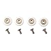 Shower Door Rollers Replacement 4 Pack, Nylon Pulley for Glass Shower Door with Brass Center Roller and Stainless Steel Screw, Bathroom Sliding Door Wheels for 4-8mm Glass Thickness(27mm)