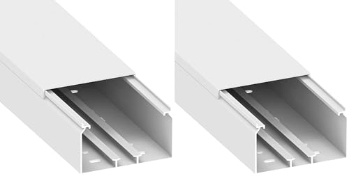 Goulotte de câble PVC blanc 60 x 110 mm Habengut avec trou de montage