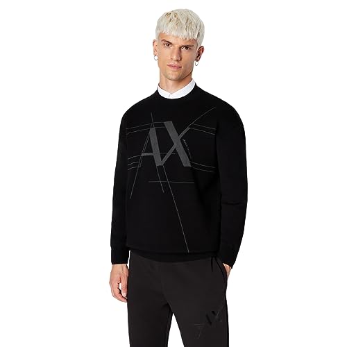 Armani Exchange Men's Cotton Rayon Pullover Logo Sweater