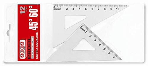 ARDA Blister Coppia Squadre 12 Cm In Alluminio - 45-60 Gradi