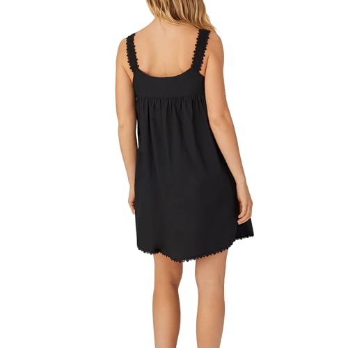 Eileen West Queen Anne's Lace Villa Blanca Knit Chemise, 100% Cotton Sheer Jersey, Sleeveless with Button Placket, 36" Length3