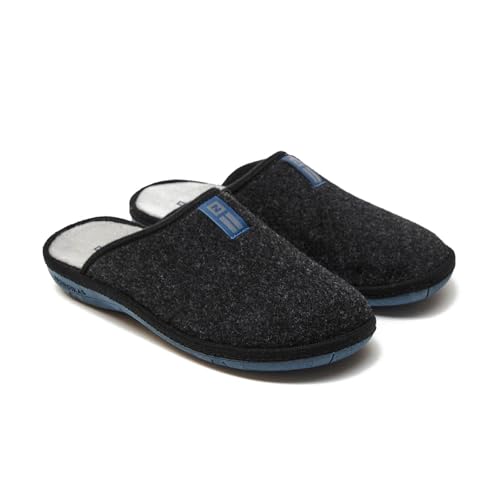 Zapatillas de Casa Nordikas de Fieltro para hombre (negro, Sistema tallas calzado EU, Adulto, Hombre, Números, mediano, 43)