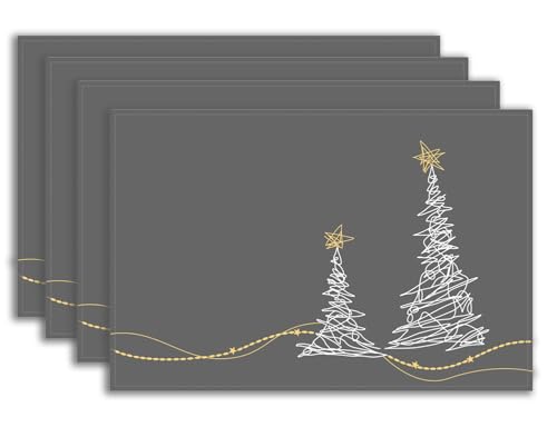 khevga Tischset Weihnachten Stoff 45 x 30 cm 4er Set
