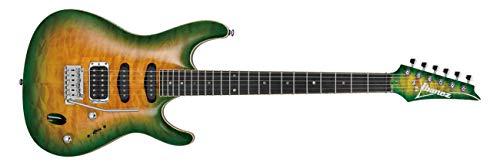 Ibanez SA460QMW-TQB SA Series Guitare électrique 6 cordes Tropical Squash Burst - Les Beatles, Paul McCartney, John Lennon, RIngo Starr, George Harrison Ibanez SA460QMW-TQB SA Series Guitare électrique 6 cordes Tropical Squash Burst