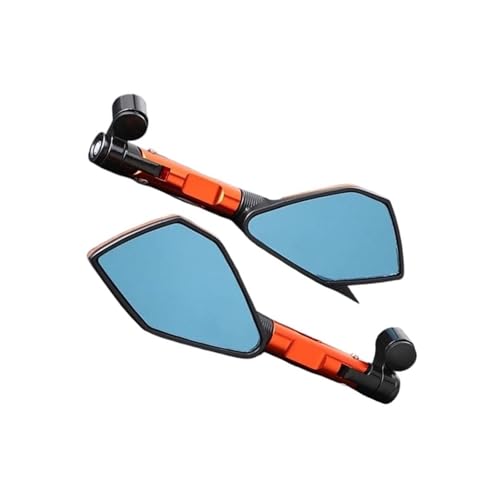 Rétroviseurs moto en alliage d'aluminium orange 8mm 10mm pour MT 07 09