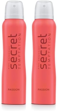 Secret Temptations Passion Deodorant for Women, Long-lasting Deodorant for That Extra Boost of Energy in All Seasons, Pack of 2 (160ml each)