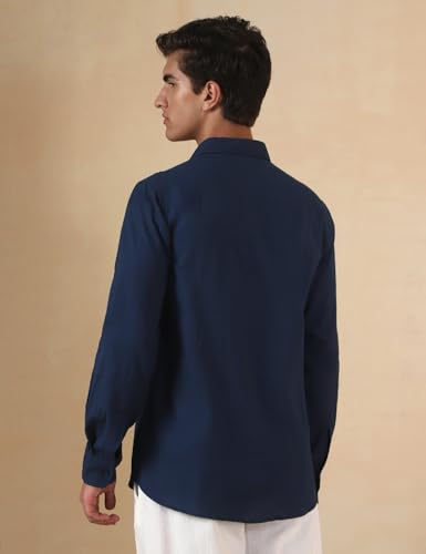 Image of FYLTR Men's Full Sleeve Casual Shirt - 100% | Regular Fit | Shirts for Men | Solid Color | Textured Shirt