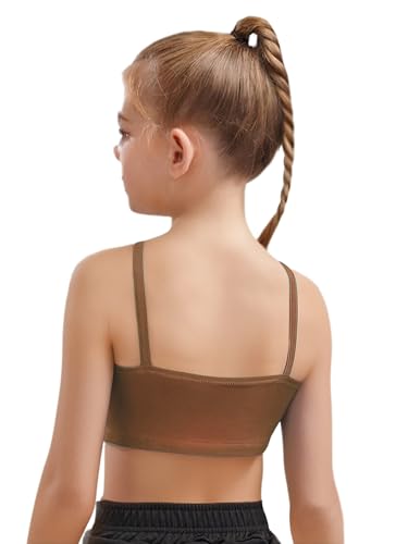 Kids Girls Spaghetti Straps Dance Camisole Sleeveless Sports Yoga Crop Top Solid Color Athletic Vest2
