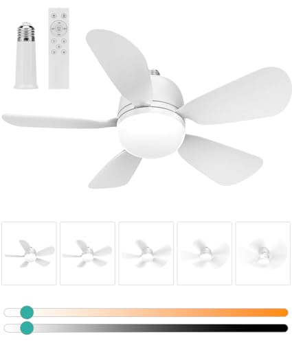 HK - Ventilador de luz original, luz fría LED, ventiladores de techo con luces y control remoto, repuesto para foco - recámara, cocina, sala de estar