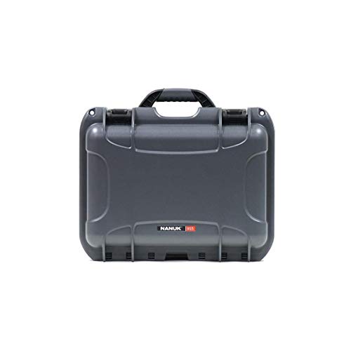 Image of NANUK 915 Hard Case with Cubed Foam - Compact Waterproof Travel Camera Hard Case with Padded Dividers, 13.8 inch x 9.3 inch x 6.2 inch - Dustproof and Impact Resistant, Airline Carry-On Approved - Graphite